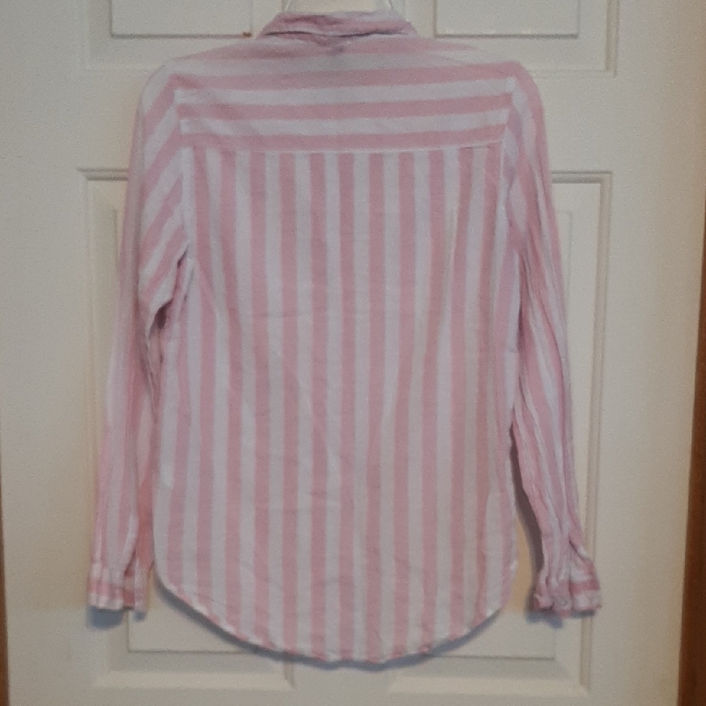 H&M Pink and White Striped Button Shirt - Picture 3 of 3